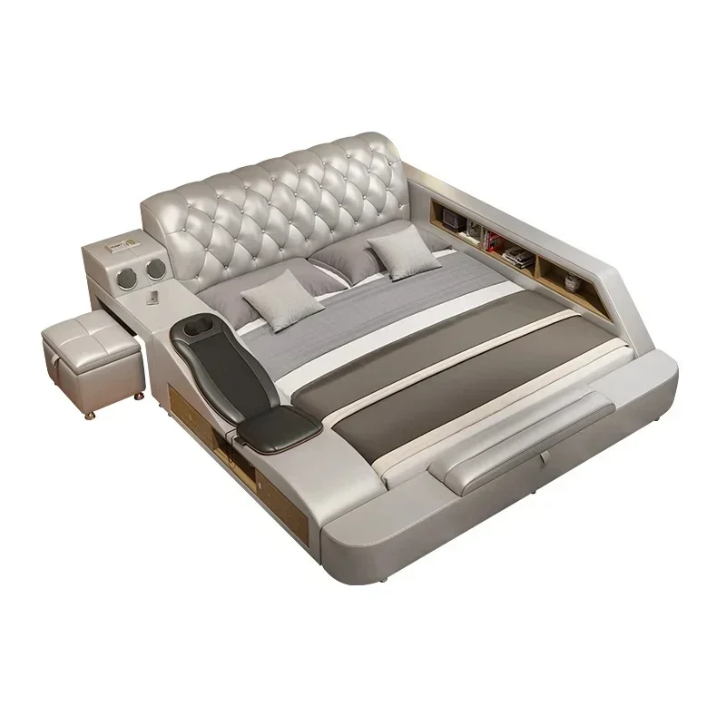 

Simple large double bed, double massage luxury intelligent design multi-function