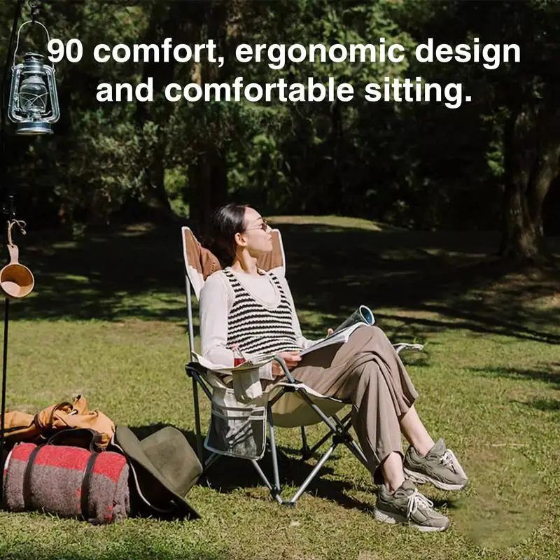 Outdoor Folding Lounge Chair Portable Camping Loungers Chair Ergonomic Outdoor Recliners Patio Pool Deck Leisure Chair With