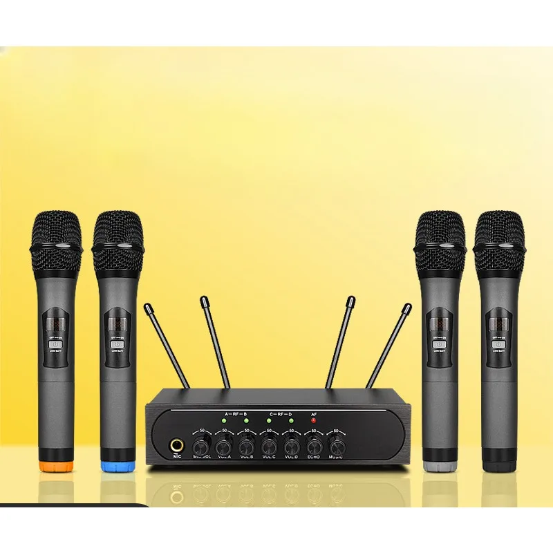 1400 Home ktv wireless microphone one drag four comes with tunable reverb Bluetooth K-song wireless microphone