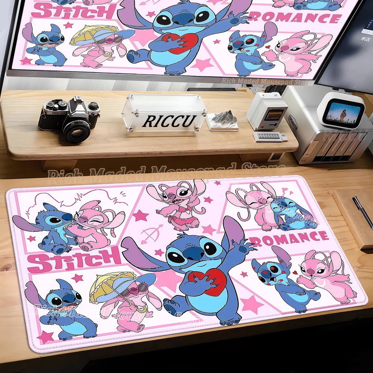 

XXL Kawaii Stitch Anime Mouse Pad Large PC Cartoon Gaming Accessories Office Cabinet Desk Mat Gamer Extended Mousepad Carpet Rug