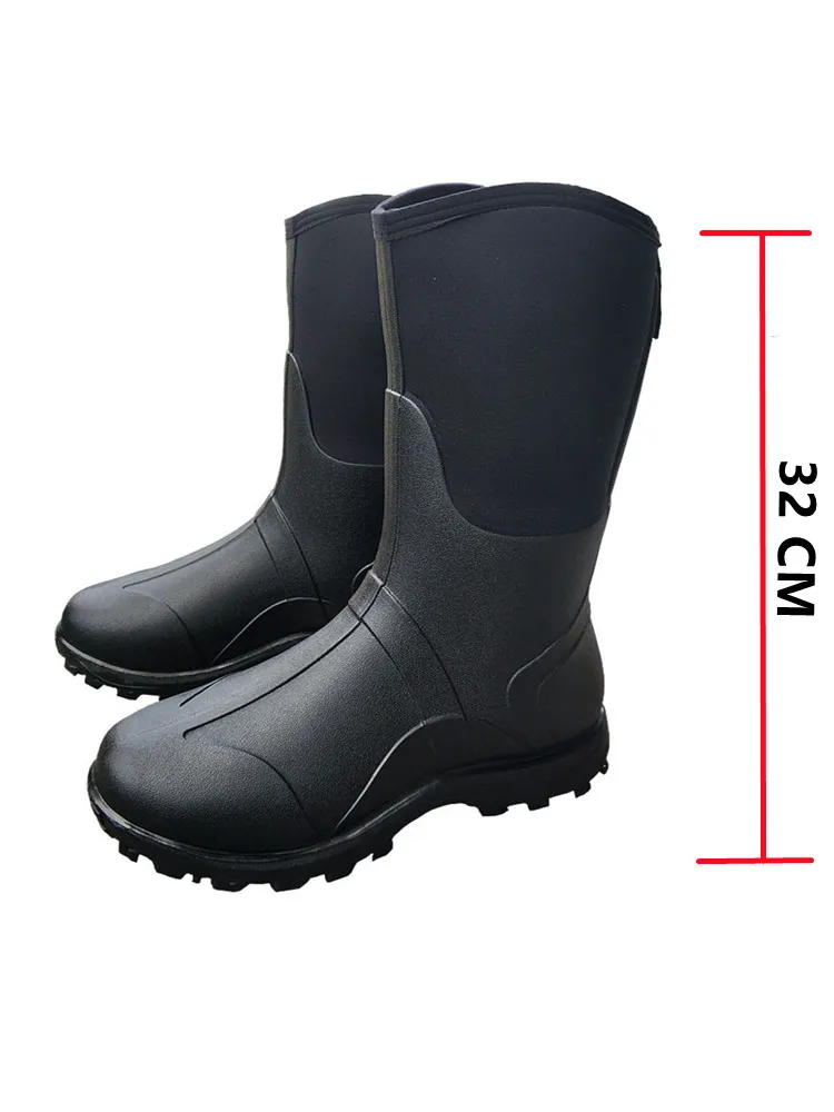 Waterproof Neoprene High Rain Boots Keep Warm Anti-Slip Fishing Rubber Shoes High Quality Bionic Camouflage Hunting High Boots