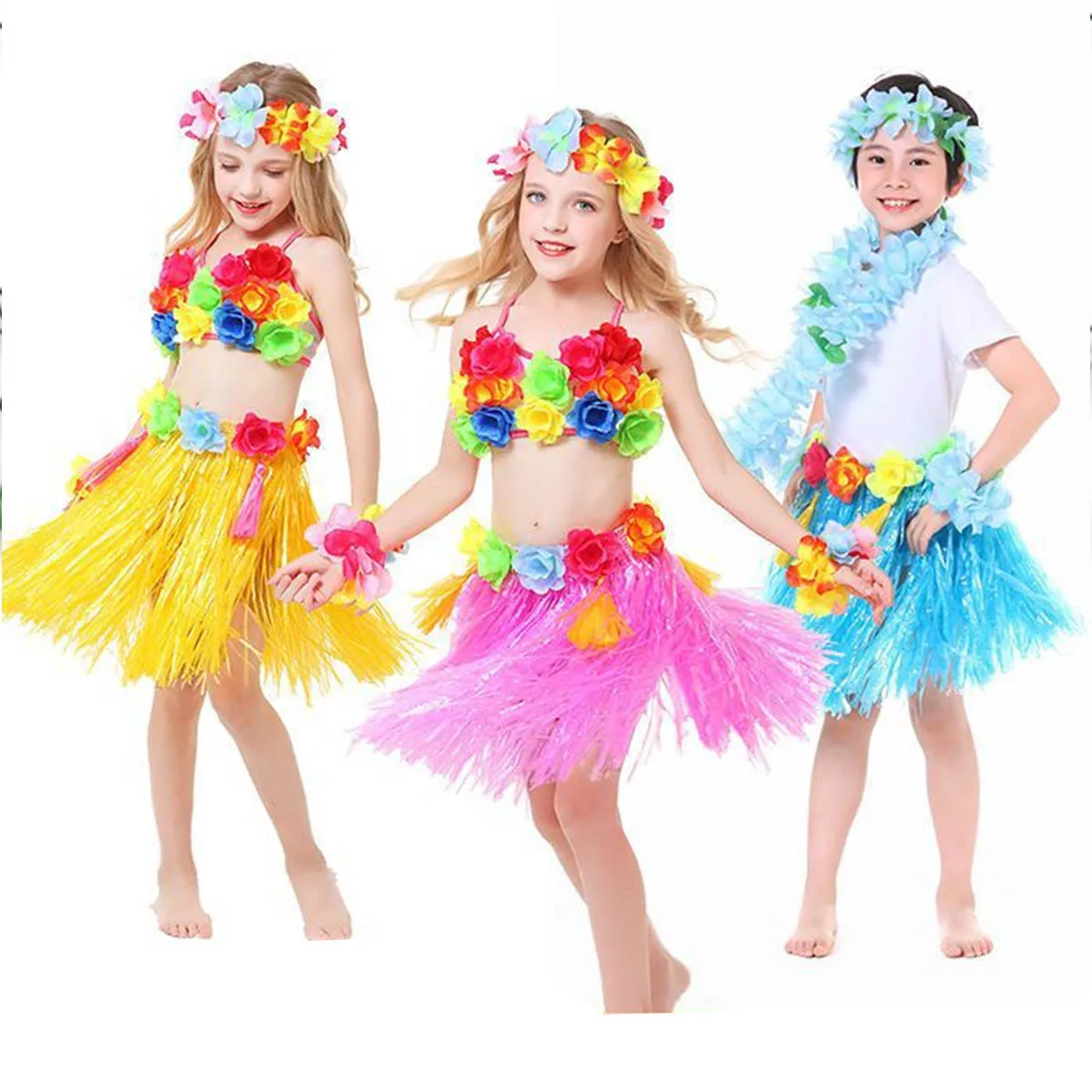 

Hawaii Tropical Party Theme Decor Hawaiian Skirt Parti Show Women Girls Party Grass Skirt Happy Summer Aloha Party Supplies