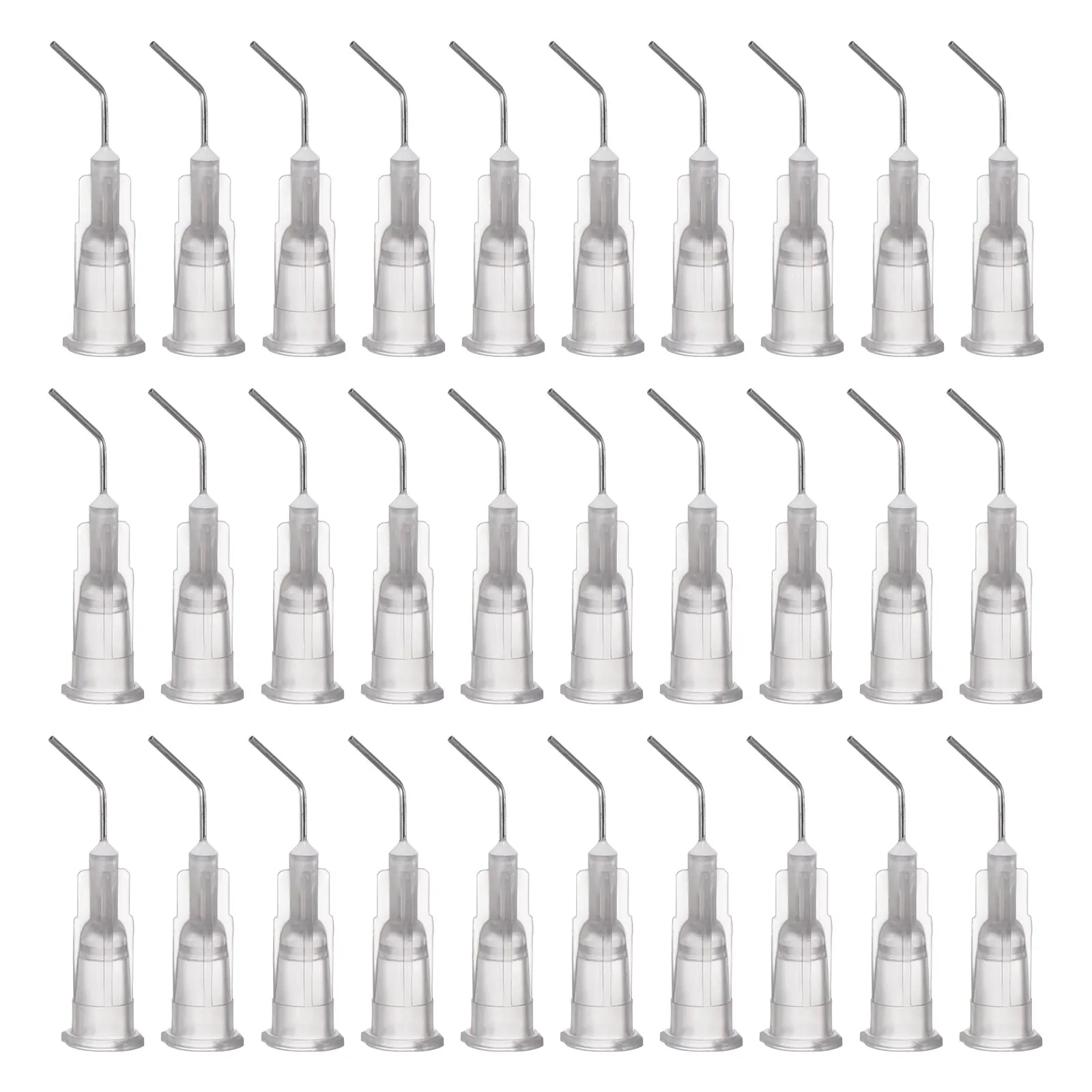 100 قطعة طرف حاد الاستغناء عن الإبر 18 جرام 20 جرام 22 جرام 23 جرام 25 جرام 45 درجة الكوع إبرة حادة نصائح نهاية موزع بزاوية إبرة للغراء