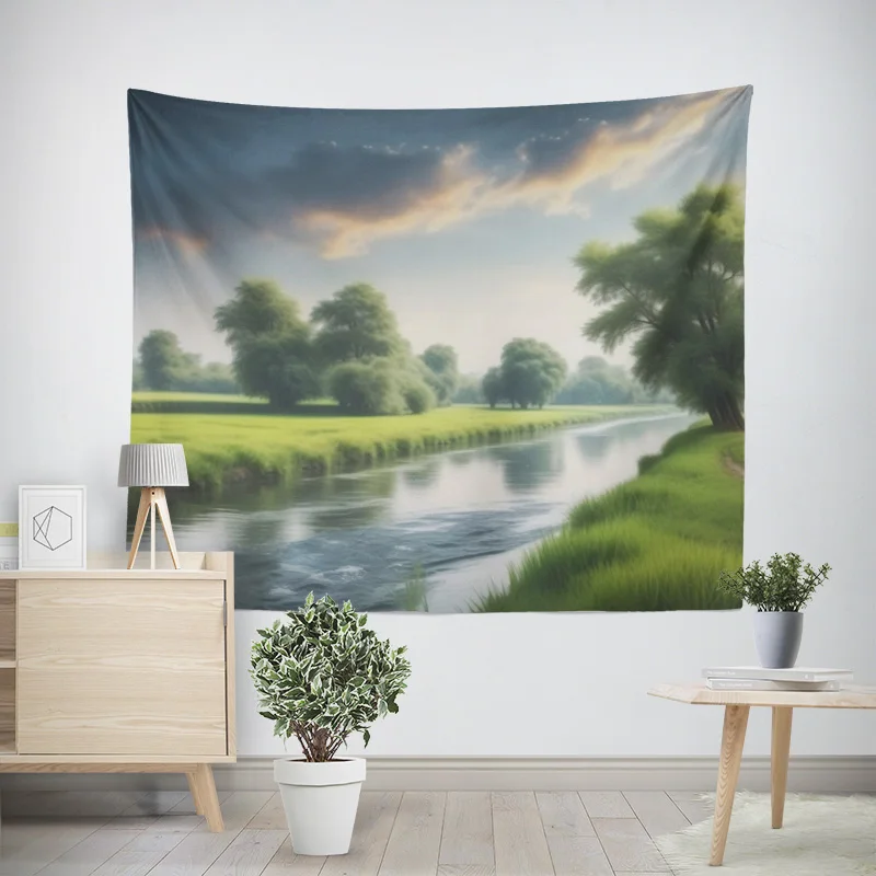 Landscape Wall Cloth High Textures Living Room Mural Tapestry Bedroom Decorative Large Size Polyester Wall Tapestry