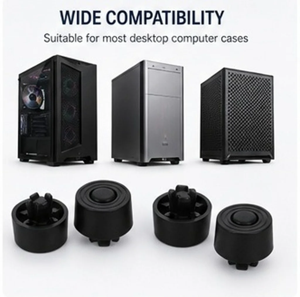 25Pcs Pc Case Anti-Vibration Feet Push-in Shock Absorbing Non-Slip Foot Pads Stable Support Noise Reduction for Desktop Computer