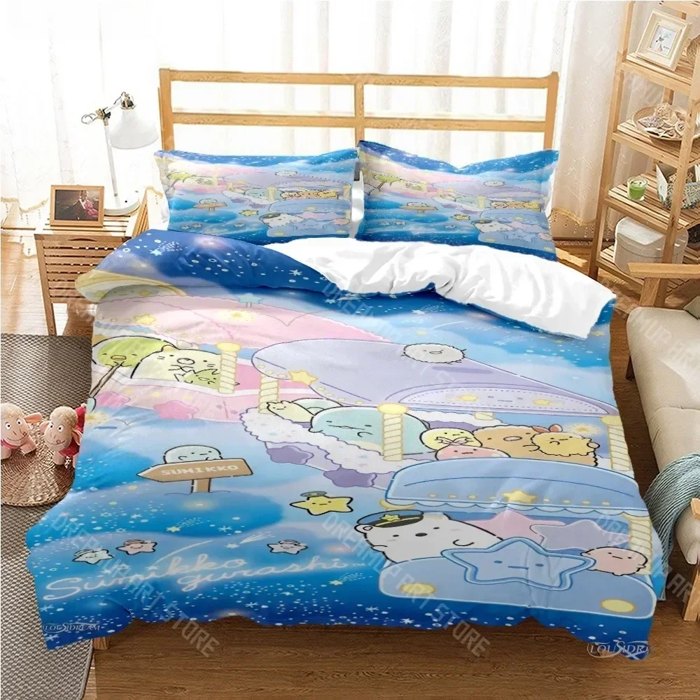 Exquisite 3D Print Sumikko Gurashi Anime Cute Duvet Cover Funny Kawaii Bedding Set Soft Quilt Cover Pillowcase Single Double Que