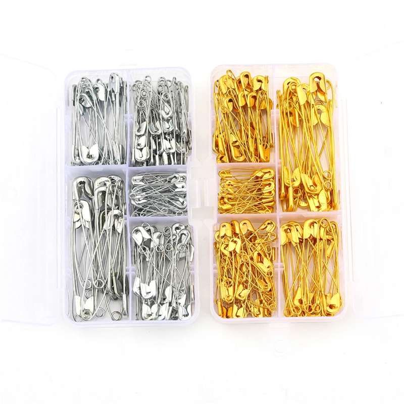 150Pcs/box Safety Pins 27/32/38/45/55mm Durable Pins Brooch For Clothes Positioning DIY Crafts Sewing Tools Accessories