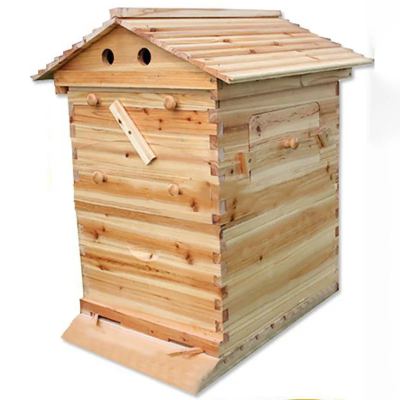 

NEW 2024 Hot Selling Wooden Beehive Honey Automatic Self-Flowing Farm Beehive Artesian Honey Box Set