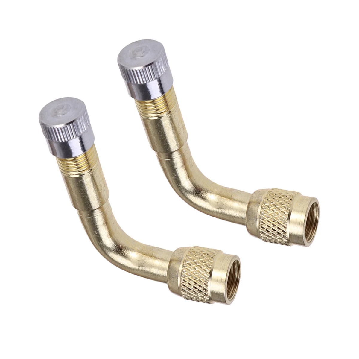 

4Pcs 90 Degree Extension Adapter Metal Dust Cap for Durable Use on Cars Trucks Motorcycles Valve Brass Air Tyre Valve