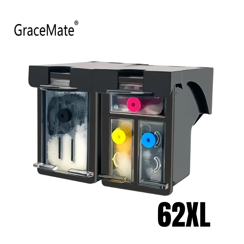 62XL Refillable Ciss Compatible for HP 62 XL hp62 Ink Cartridge for Envy 7640 7643 7644 7645 8000 8005 Officejet 200 250 258