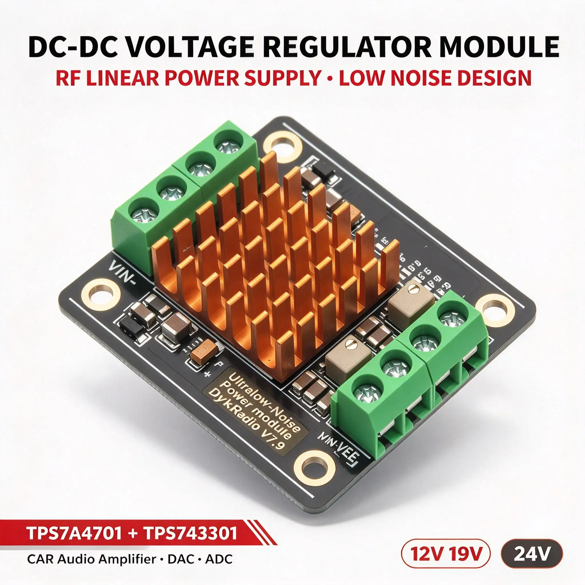 DYKB TPS7A4701 TPS7A3301 Low Noise Linear Regulator Power Supply Positive Negative Adjustable DC For RF Audio DAC Preamp Op Amp