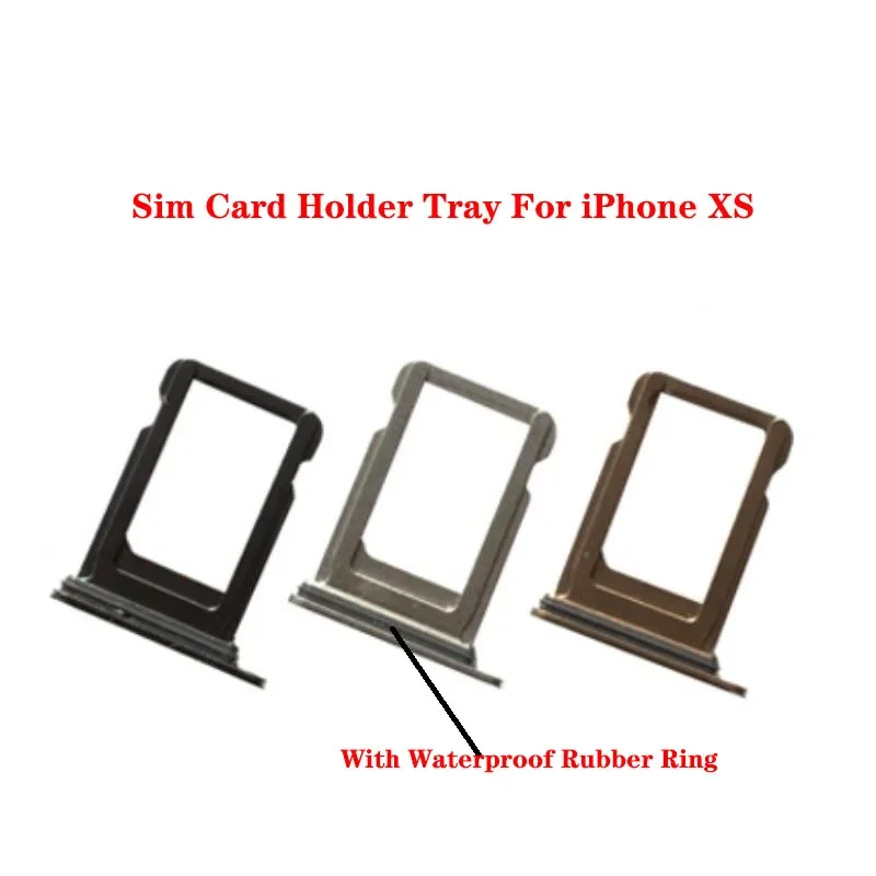 

10PCs SIM card adapter with waterproof rubber ring for iPhone Xs Max dual single tray slot holder replacement parts