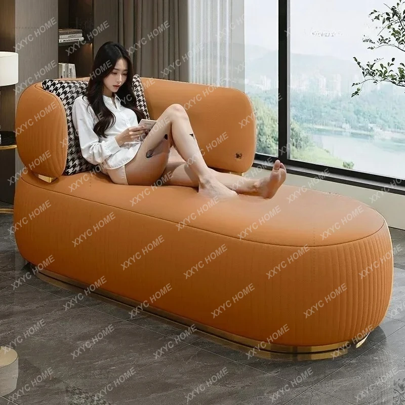 XX leather recliner living room bedroom balcony beauty couch single sofa couch room chaise longue