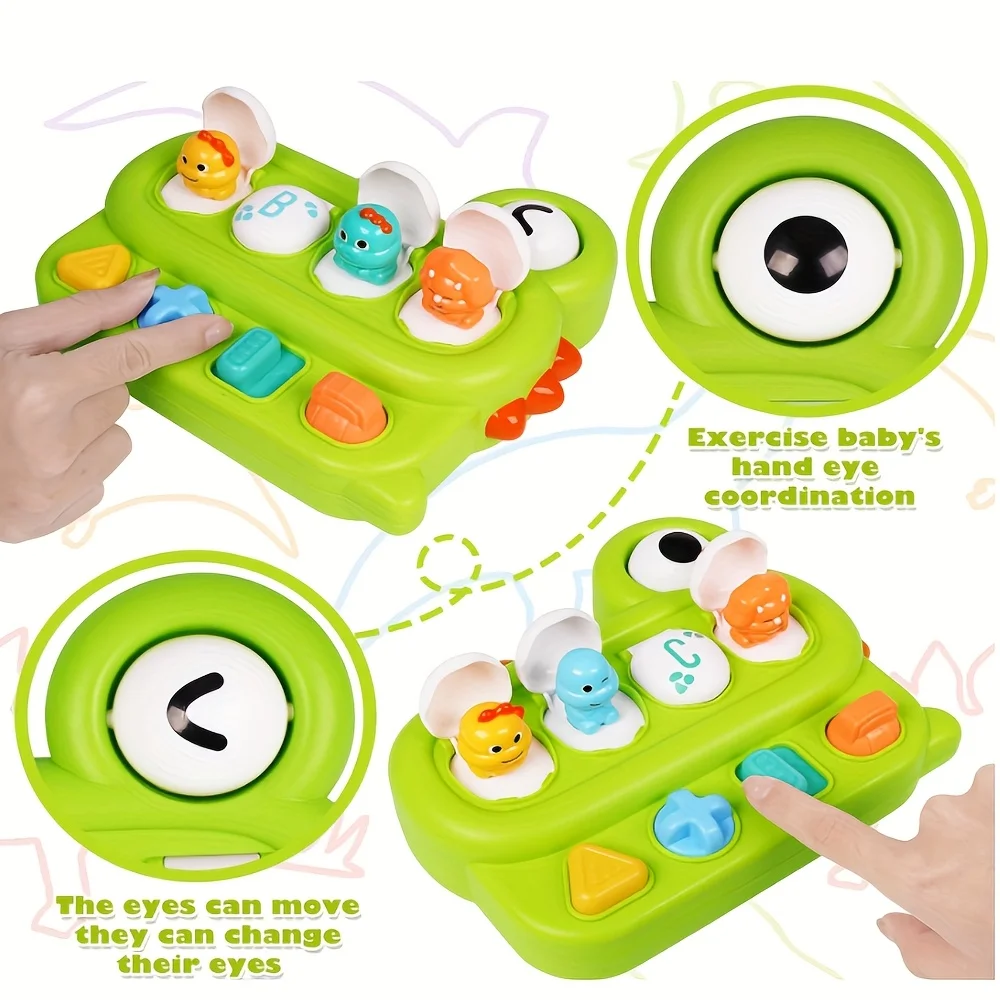 Green Dinosaur Peekaboo Puzzle Box - Interactive Educational Toy , for Toddlers & Youngsters - Halloween & Christmas Gift