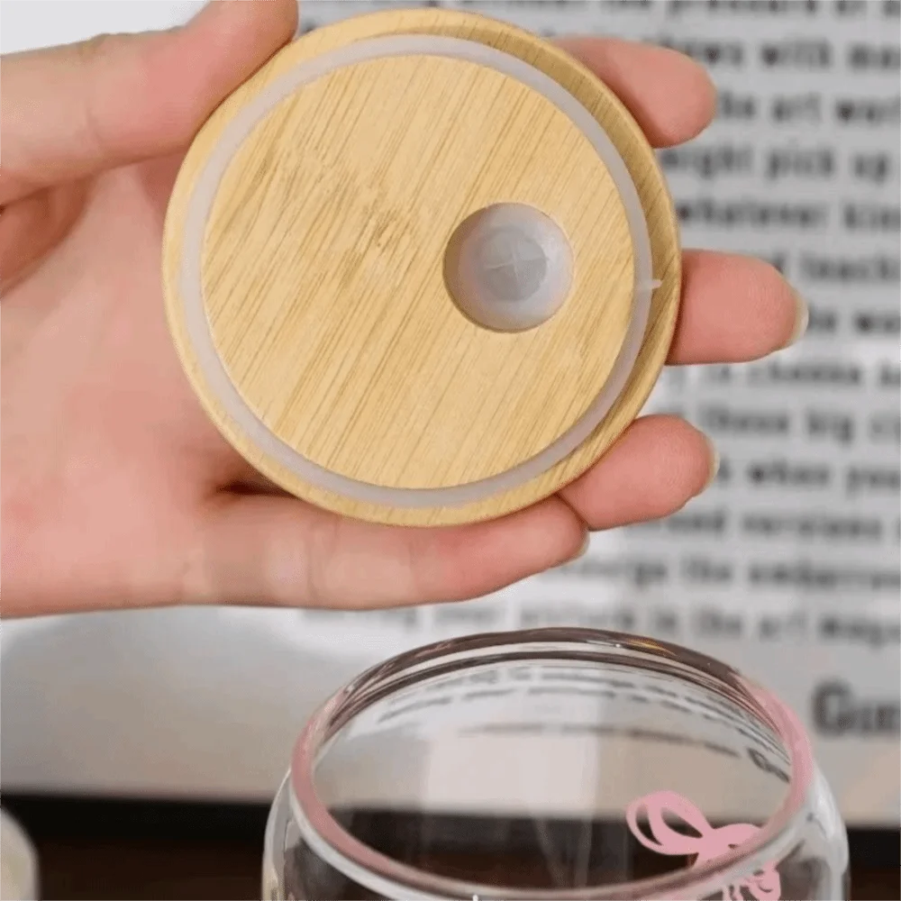 

Cute 500ml Bow Glass Cups with Lids and Straw Drinkware Container Tumbler Cups Coffee Cups Girl Gift