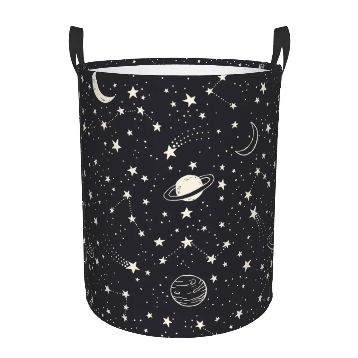 Custom Cosmic Star Cluster Outer Space Laundry Hamper Large Storage Basket Galaxy Constellations Star Kids Nursery Toy Organizer