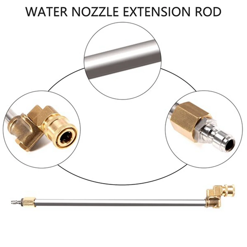 2PCS Pressure Washer Wand With Adjustable Angle Nozzle 5 Angles Quick Connect Pivot Adapter Coupler And Spray Tips 16 In Nozzles