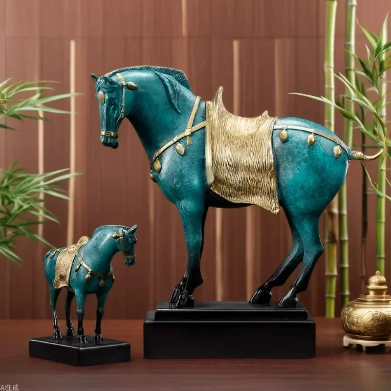 Brass horse ornament Bronze Tang three-color horse zodiac craft gifts Office home decoration opening gift