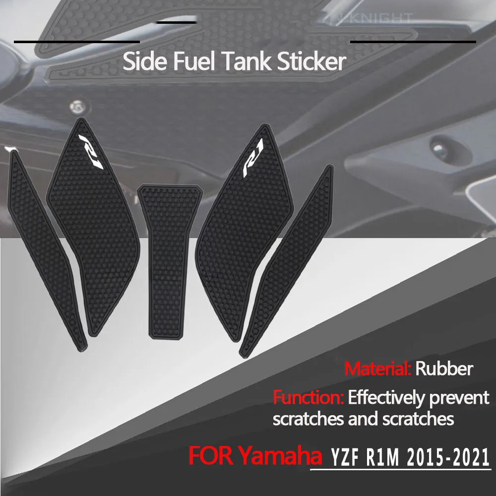 Adesivos para tanque de combustível, decalque lateral, adesivos antiderrapantes para yamaha yzf r1 r1m 15-21