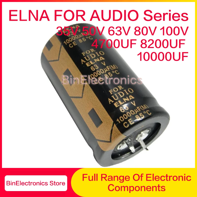 2Pcs/Lot ELNA FOR AUDIO Series 35V 50V 63V 80V 100V 4700UF 8200UF 10000UF Hi-Fi Filter Electrolytic Capacitor New Original