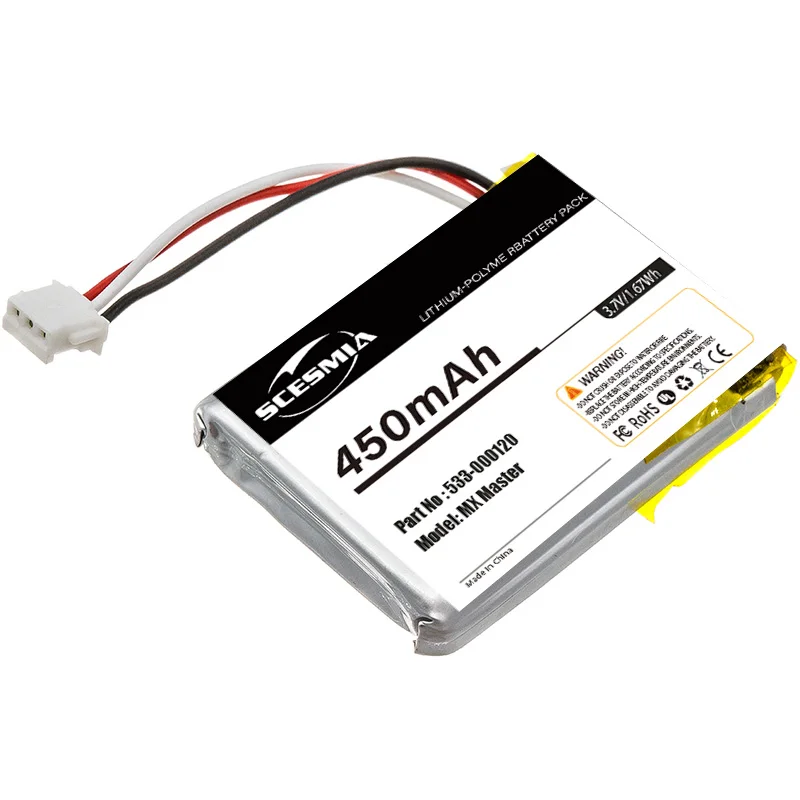 

3.7V 450mAh Mouse Battery for Logitech MX Master 2,Master 3,Master 2s,ERGO,Master 3S,Anywhere 3/3S,MR0083 M905, G502 X +TOOL