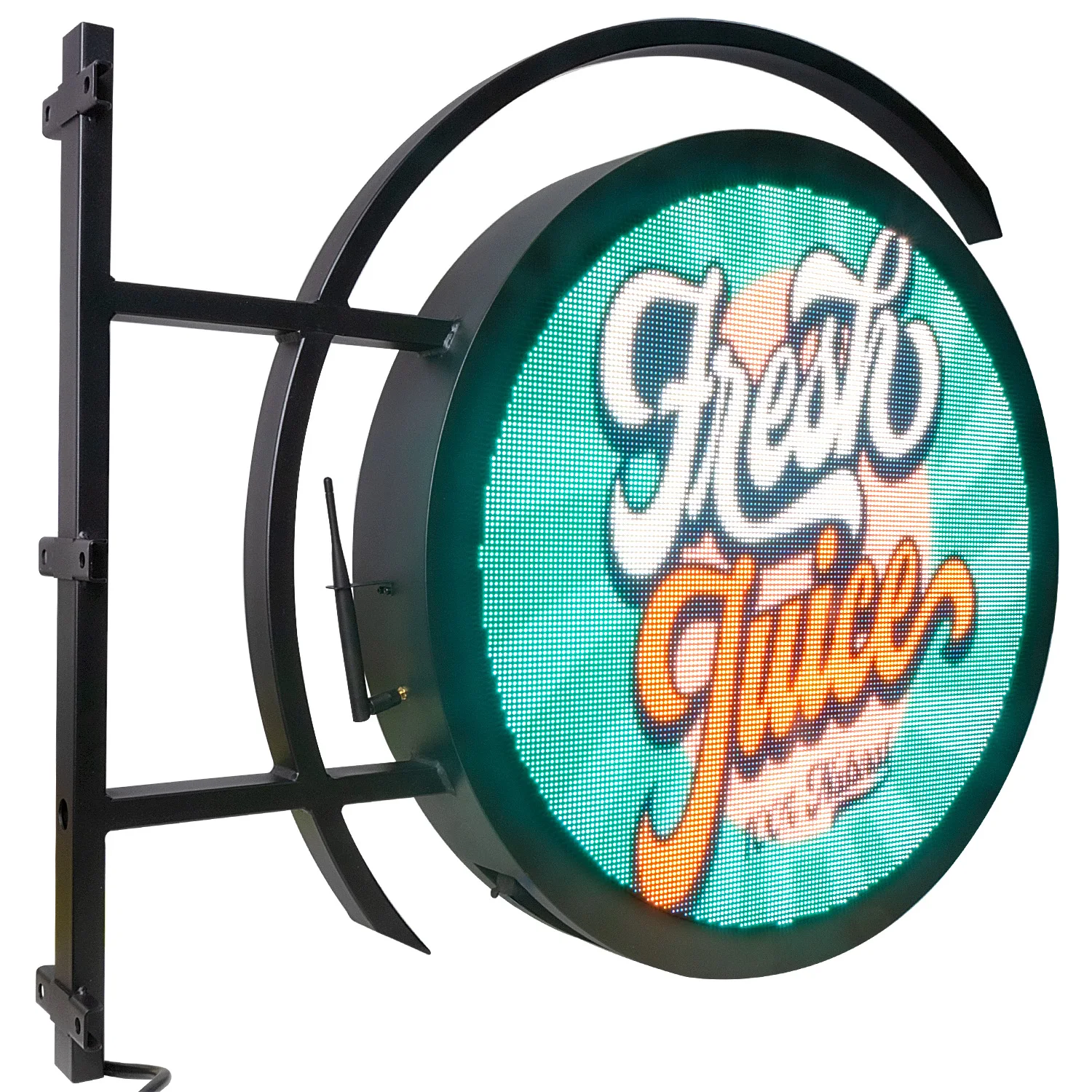 

Dia 60cm P4.68 Logo Round Shaped LED Advertising Light Sign Simble Sided Outdoor Waterproof Advertising Billboard for Store