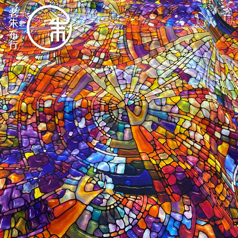 Graphic Fashion Material Silk Silk Fabric Fabric Draping Crepe De Chine Summer Clothing Handmade DIY Customization