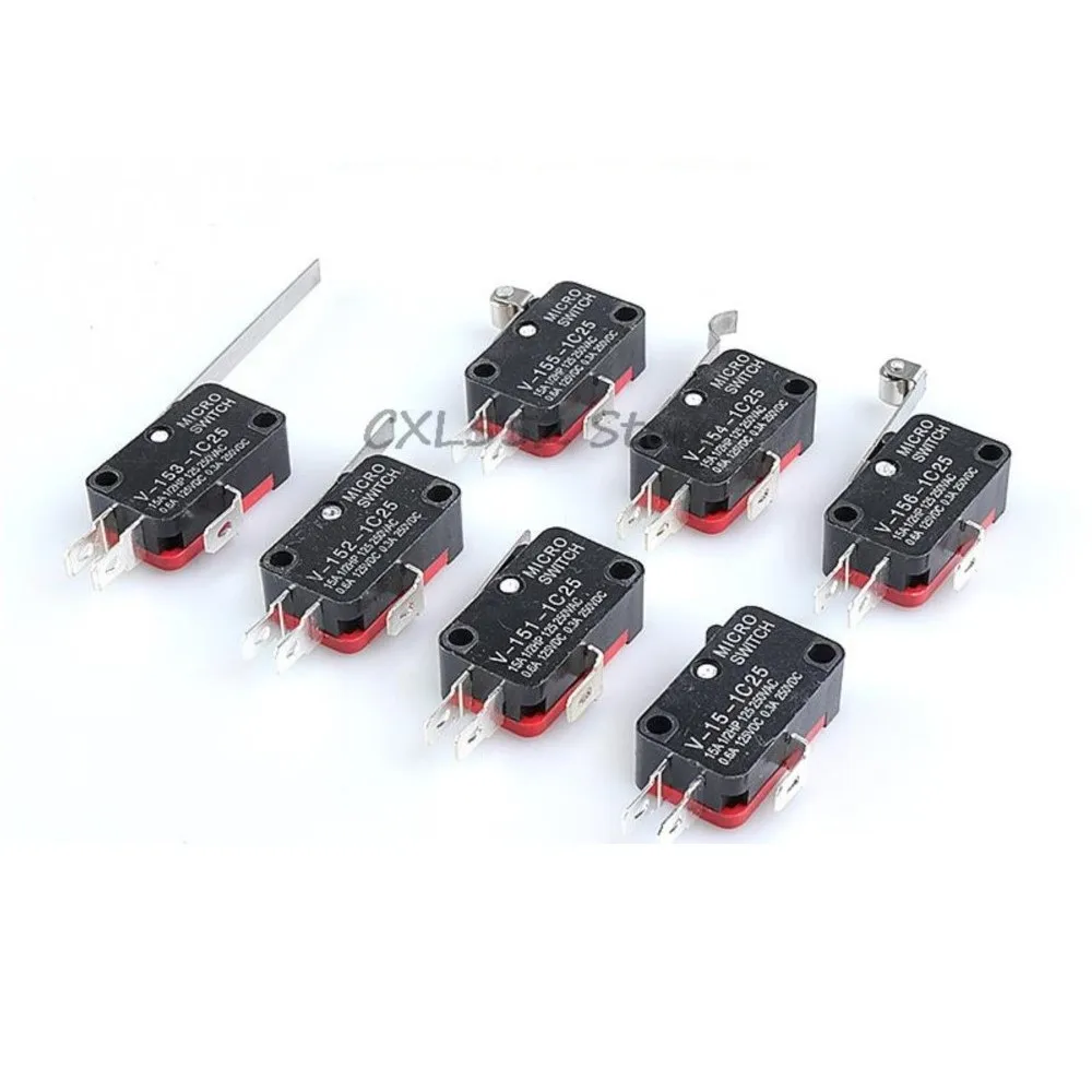 5Pcs V-15 151 152 153 154 155 156-1C25 2C25 Single And Double Silver Contact Travel Microswitch