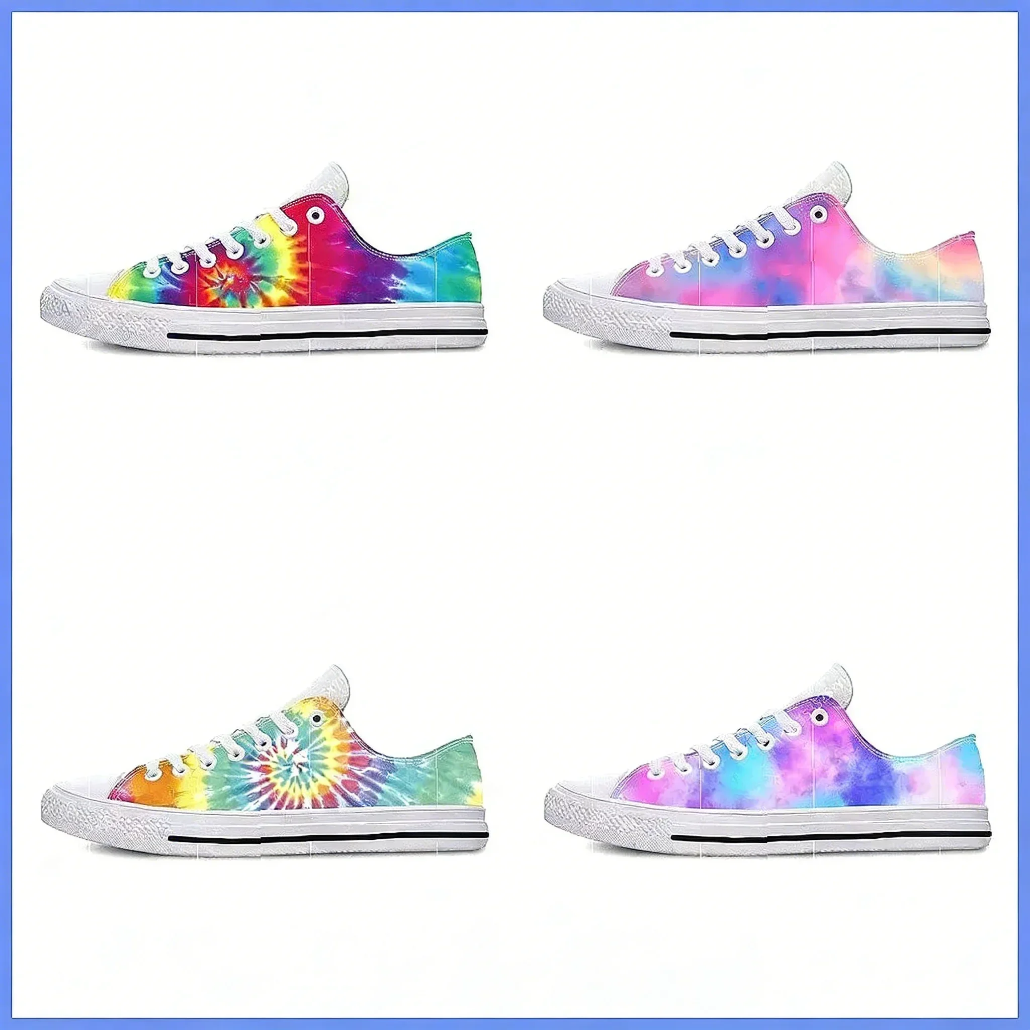 

Anime Tie Dye Sneakers, 3D Print Lightweight Breathable Casual Shoes for Men Women