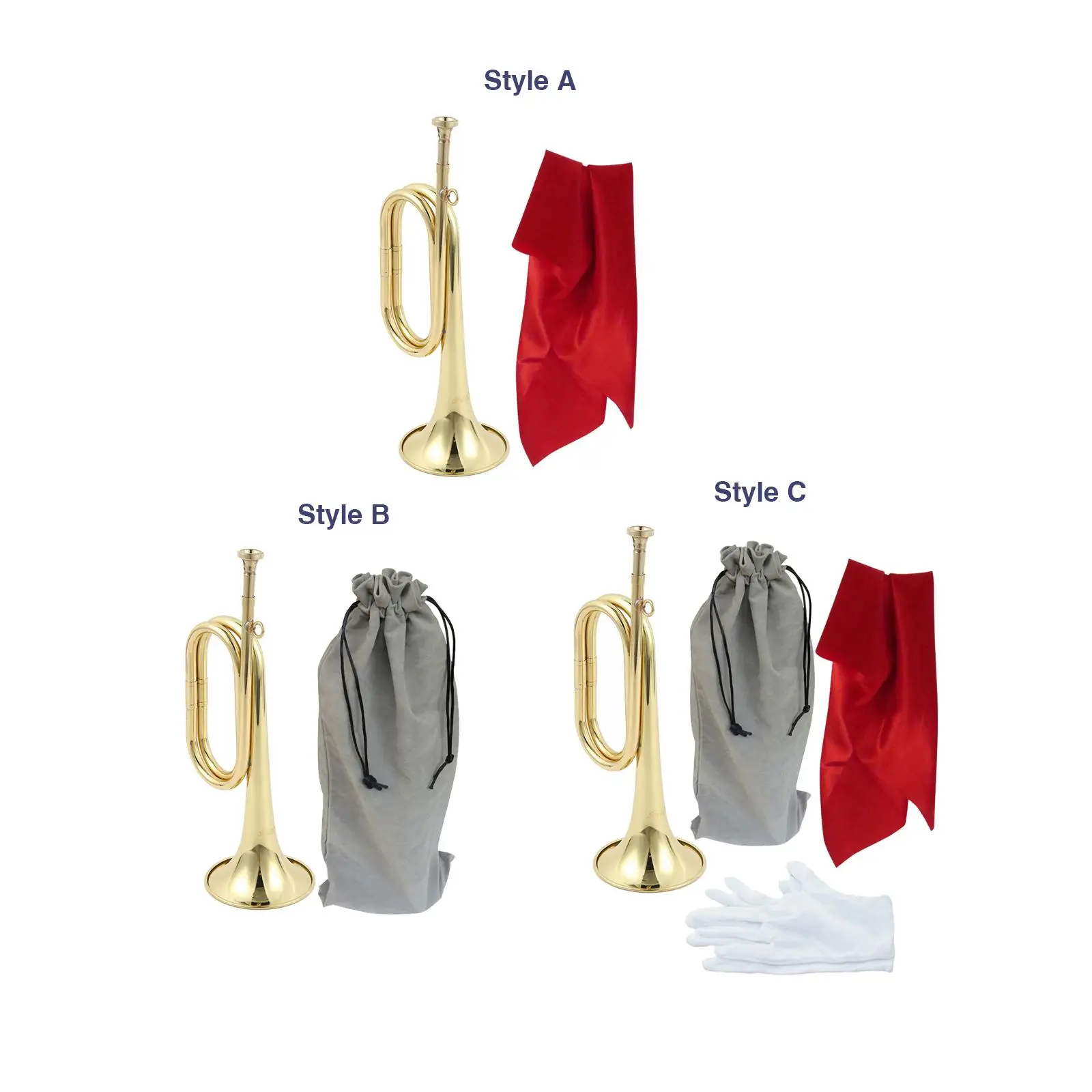 Brass Bugle for Marching and Scouting with Mouthpiece for All Ages