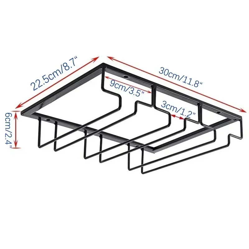 Ijzer Wijn Glazen Houder Barman Glaswerk Opknoping Gouden Rack Onder Kast Glaswerk Organizer Glasdrinkbeker Iron Rack Bar Tool