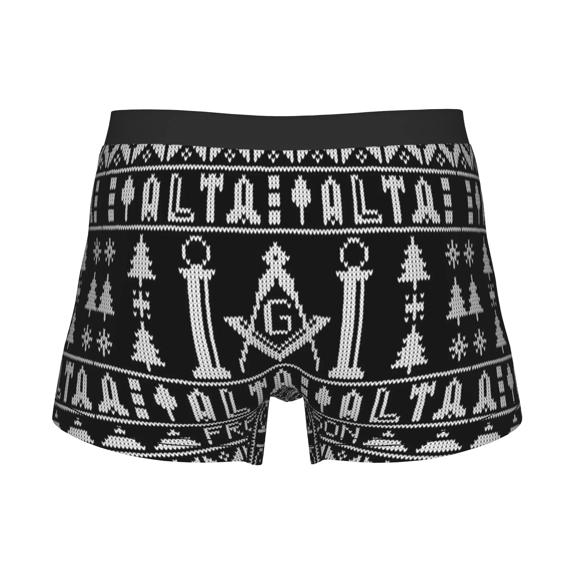 Freemason Masonic Christmas Boxer Shorts For Men 3D Printed Mason Underwear Panties Briefs Soft Underpants