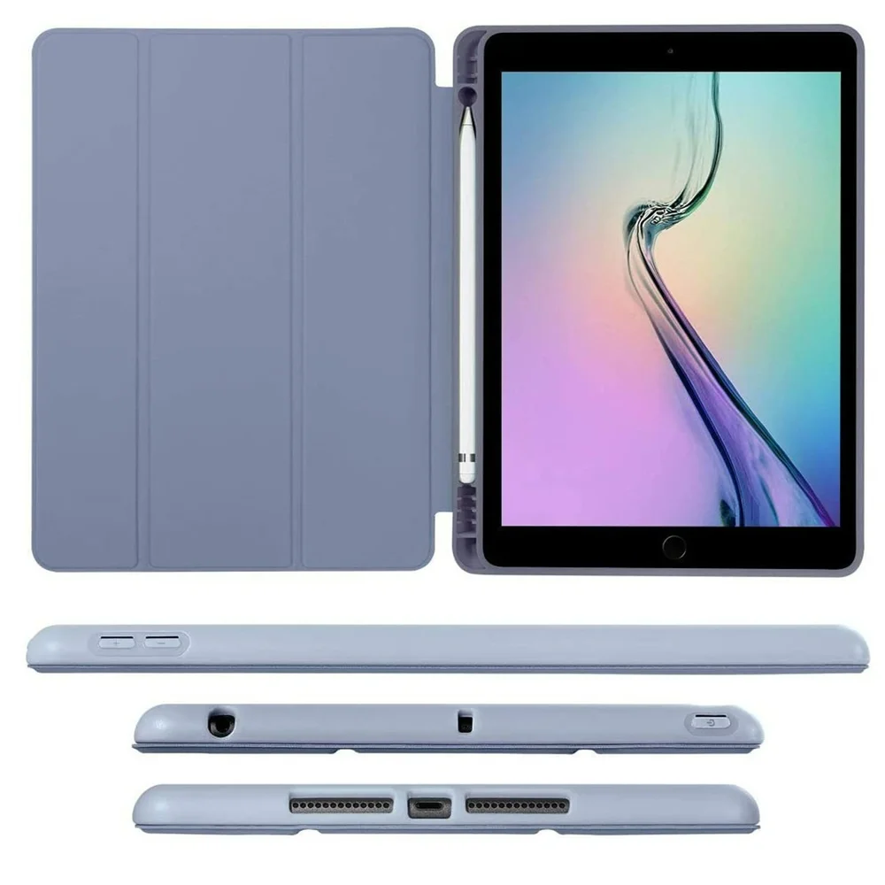 Juste avec porte-crayon pour iPad, étui pour iPad Air 5, 2022 pouces, Air 4, 10.9 Pro, 11, 3/2, 2024, inspectés, 2018, 9.7, 2021, 6, 7, 8, 9, 10e