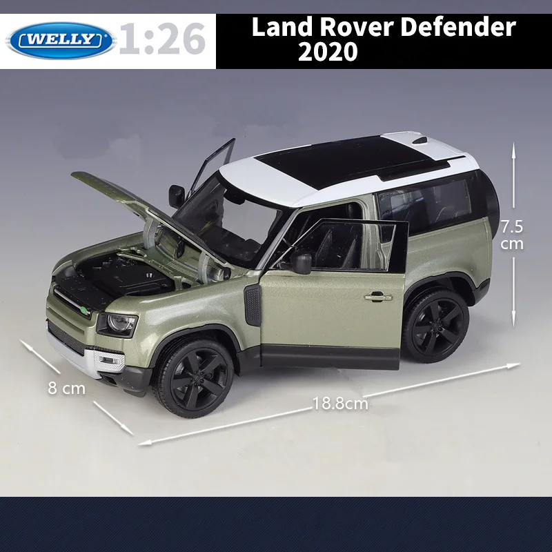 Welly 1:26 2020 Land Rover Defender 90 Alloy Car Model Diecasts Metal Toy Off-road Vehicles Car Model Simulation Childrens Gifts