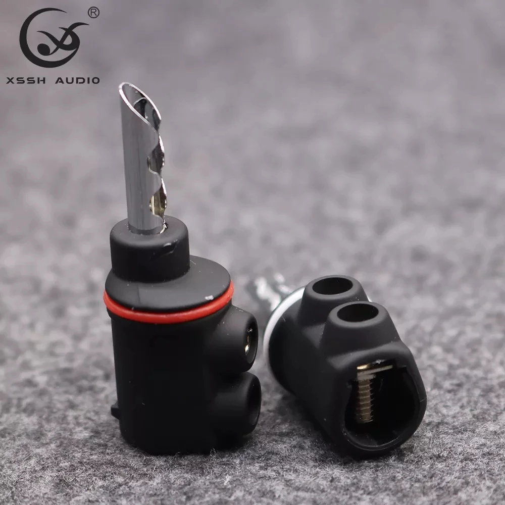 8Pcs XSSH HIFI Hi-End Tellurium ทองแดงชุบโรเดียมสีดำ Audio Video ลำโพง8มม.เครื่องขยายเสียงปลั๊กกล้วยแจ็ค