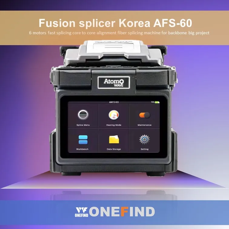 Fusion Splicer Korea AFS-60 6 Motors Fast Splicing Core To Core Alignment Fiber Splicing Machine For Backbone Big Project