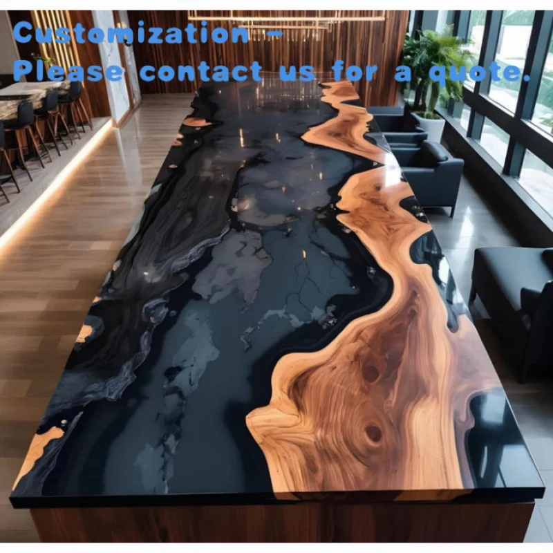 

на заказ. Самый продаваемый элегантный настраиваемый высококачественный стол из черной эпоксидной смолы.