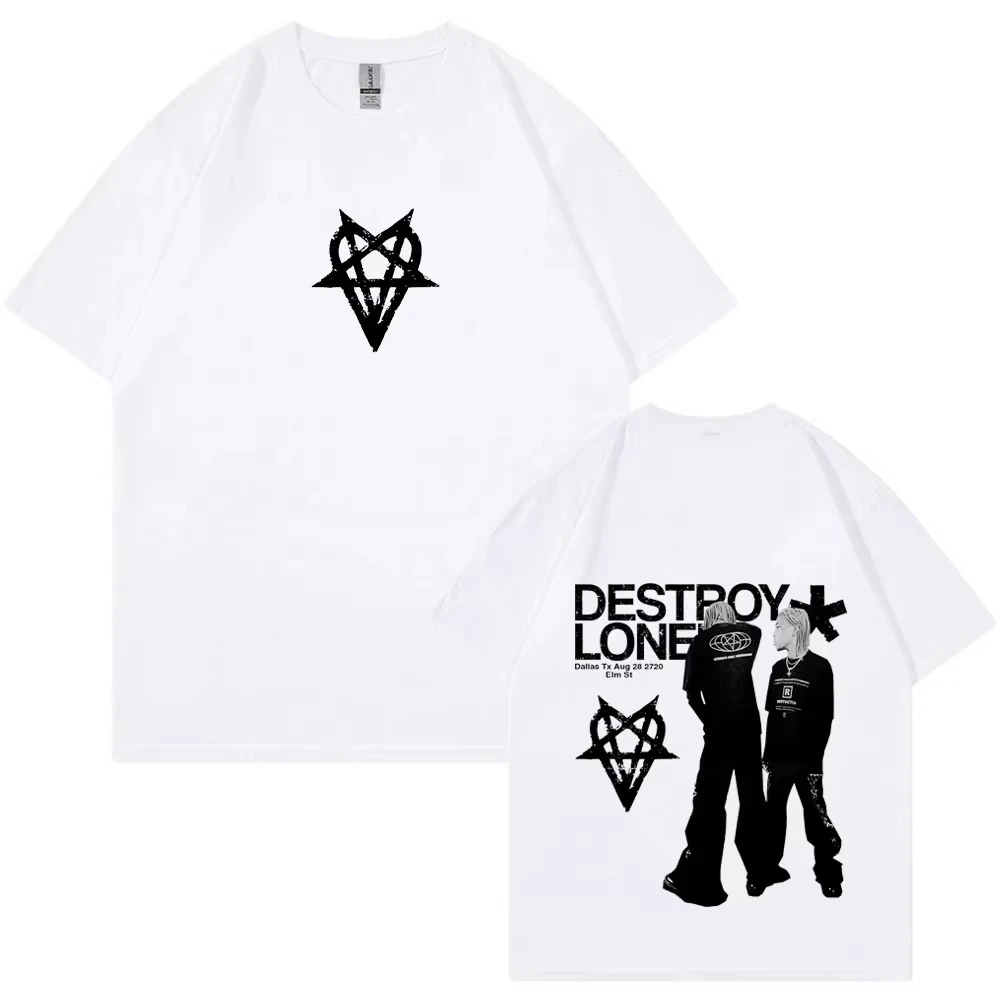Rapper Destroy Lonely T-shirt Men  women Fashion Hip Hop Oversized T Shirts  Casual Short Sleeve T-shirts Streetwear