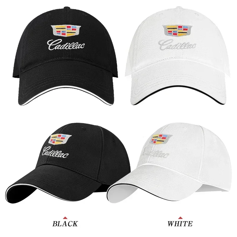 1pcs Car Emblem Embroidery Snapback Baseball Cap Spring And Autumn Outdoor Adjustable Casual Hats Sunscreen Hat For Cadillac