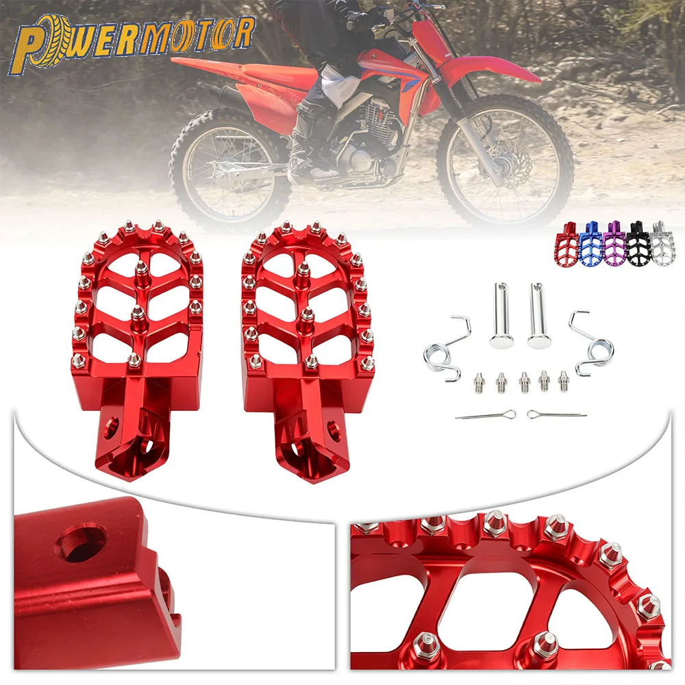 

Motorcycle Front Footrest Footpeg Foot Pegs CNC Aluminum Anti-Slip Spike Footpegs For HONDA Dirt Bike Motocross Accessories