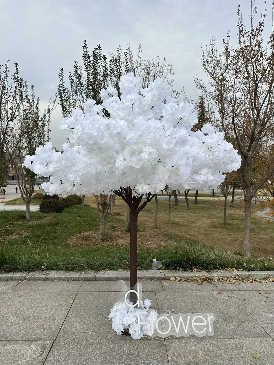 4-5FT Artificial Sakura Cherry Blossom Table Centerpiece Tree for Wedding Party Home Decoration（Without a wreath）