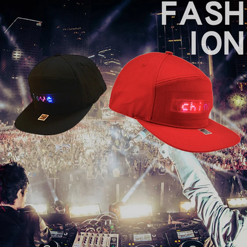 LED Advertising Hat with Bluetooth Control, Mobile App, Fashion Hat, Grand Event, Concert, Festival Party, Rap Hip Hot Hat