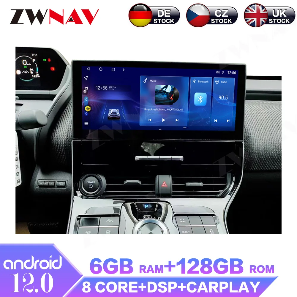 

12.3" Android 12.0 6G+128G Car Radio Multimedia Player For Toyota BZ4X Carplay Auto Stereo Receiver GPS Navi Head Unit DSP WIFI