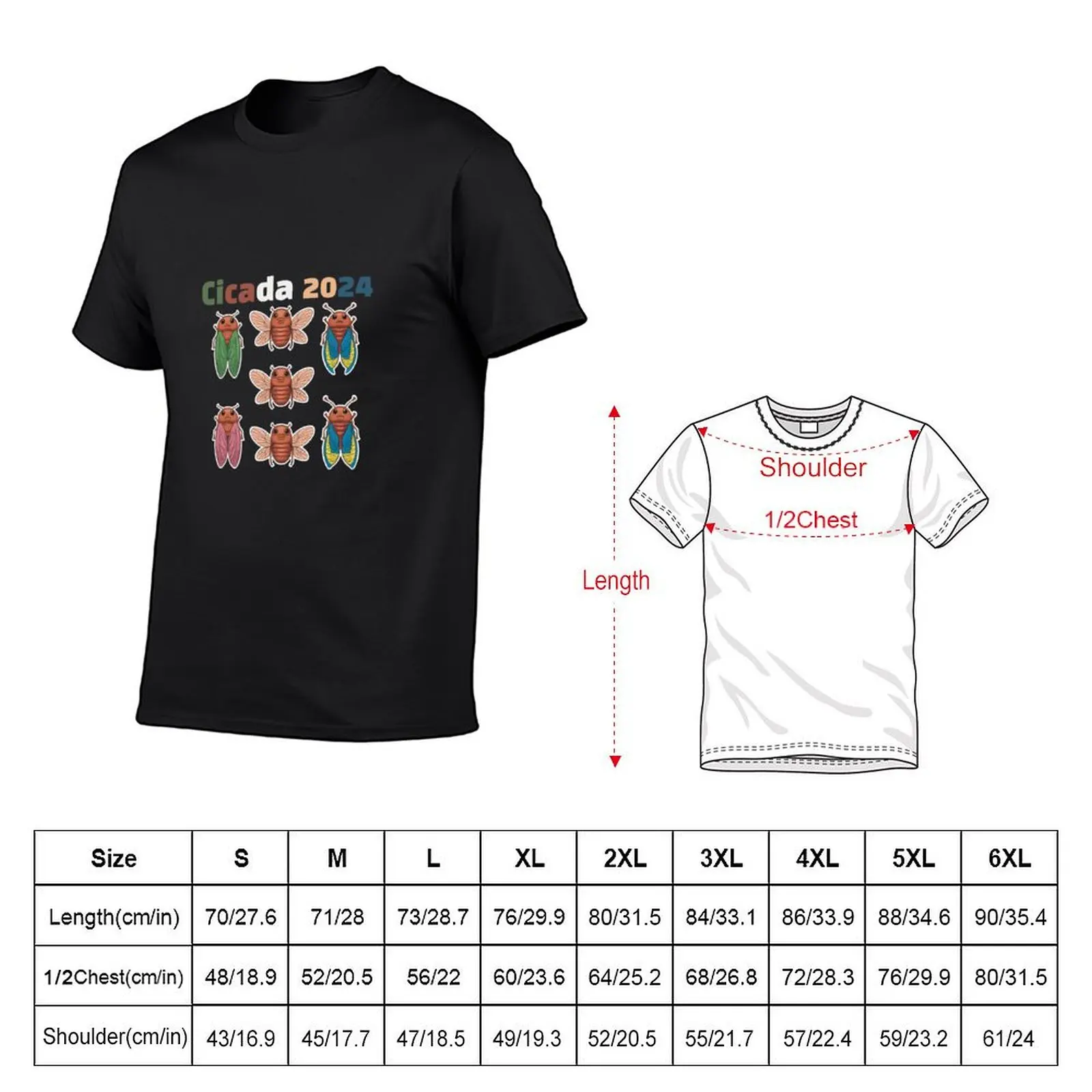 Cicada 2024 Chronicles, cartoon design, T-Shirt vintage graphic tee cotton graphic tees summer tops oversized t shirt men