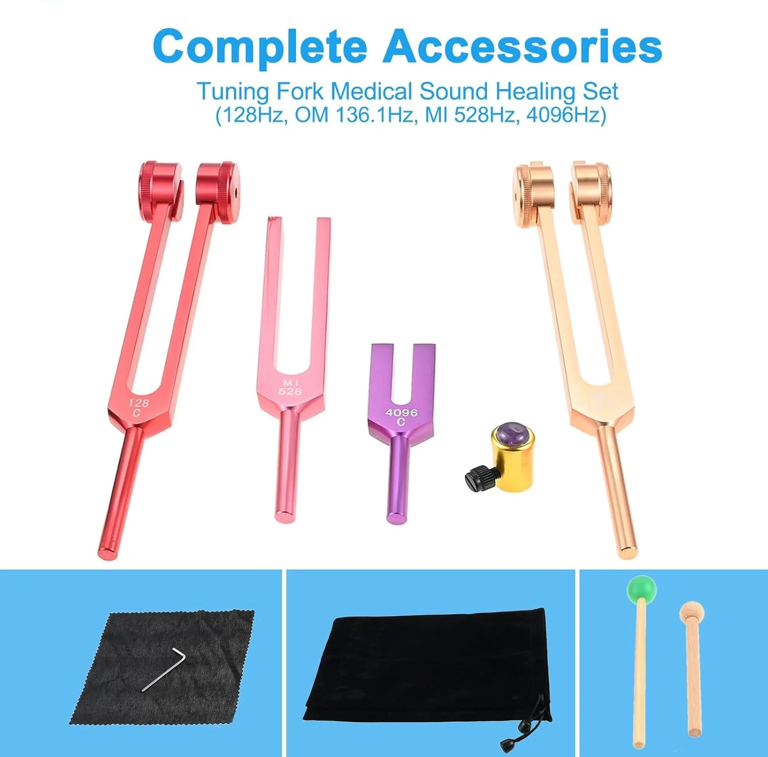 

4 шт. камертон 128/OM 136,1/MI 528/4096 Гц алюминиевый камертон идеальные камертоны для звукового исцеления и защиты от сжатия