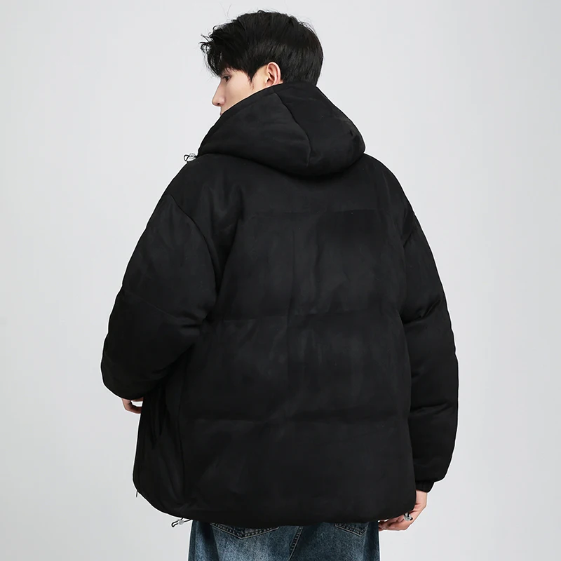 New Men'S Winter Loose Casual Hooded Down Cotton Coat Korean Teenagers' Thick Warm And Fashionable Versatile Bread Cotton Jacket