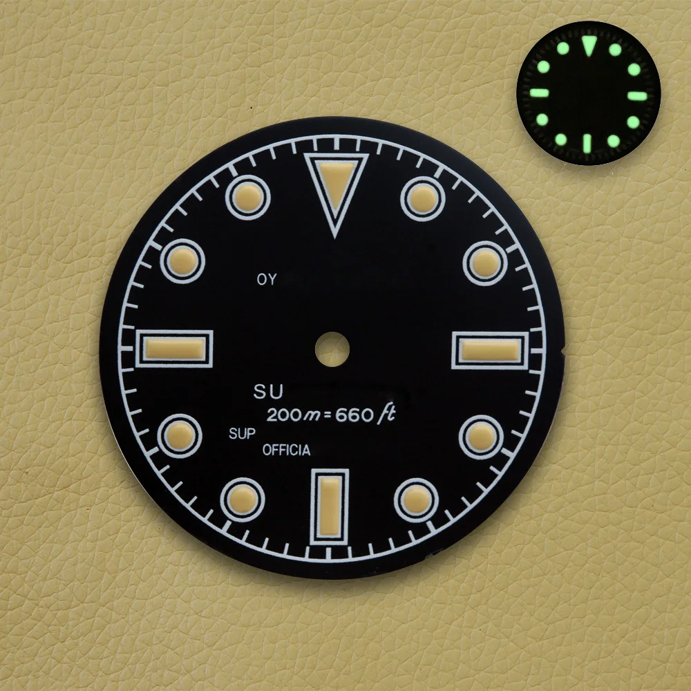 28.5mm dial Green Luminous Retro dial S Logo dial suitable for NH35 NH36 movement watch accessories repair Modification tools