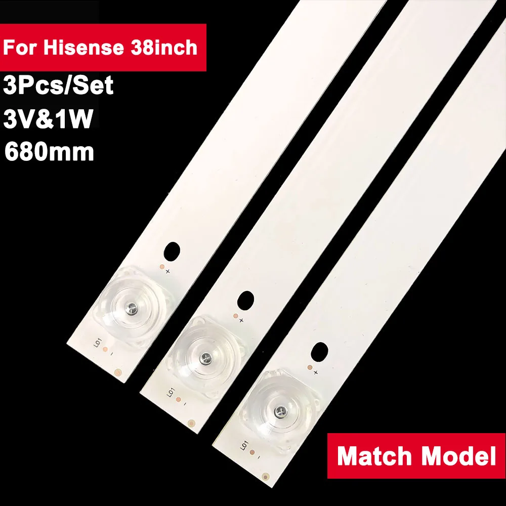 

680mm 3V 6Lamps TV Backlight Strips For Hisense/Singfun 38inch JL.D38561330-140ES-M A390ED2TU1-4 3pcs/set LED Strip