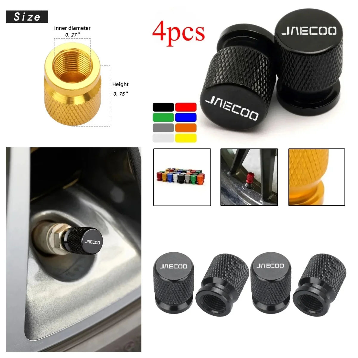 4Pcs Jaecoo J7 Tyre Valve Stem Protective Caps Fit Chery S5 O5 E5 C5 PRO PHEV Tiggo 5 8 7 Arrizo Jetour X70 X70S Wheel Rim Parts