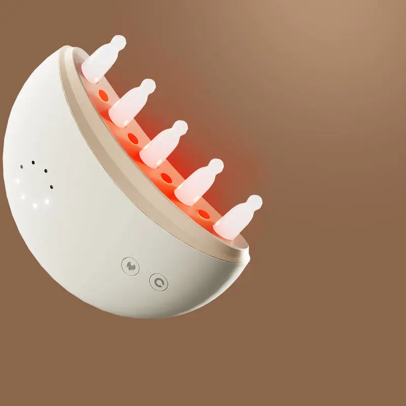 

Настраиваемая и популярная расческа-стайлер с вращающимися роликами для выпрямления и завивки волос, с красным и синим LED-дисплеем